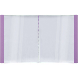 Папка с 40 вкладышами СТАММ "Кристалл" А4, 21мм, 700мкм, пластик, фиолетовая фото Папка с 40 вкладышами СТАММ "Кристалл" А4, 21мм, 700мкм, пластик, фиолетовая