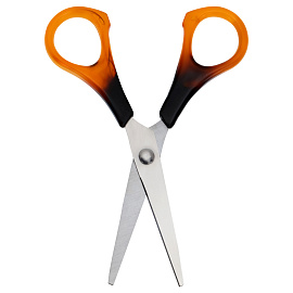 Ножницы OfficeSpace 13,7см, ручки под янтарь, ПВХ чехол с европодвесом