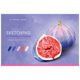 Альбом для рисования 32л., А4, на скрепке Greenwich Line "Still life. Figs", 120г/м2