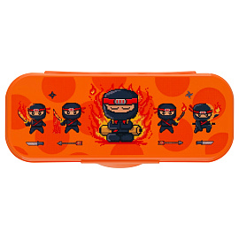 Пенал-футляр, 215*90*43 СТАММ "Ниндзя", оранжевый