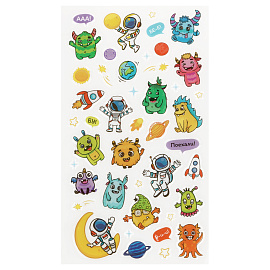 Наклейки гелевые Мульти-Пульти "Монстрики", 22*10см, пакет европодвес фото Наклейки гелевые Мульти-Пульти "Монстрики", 22*10см, пакет европодвес