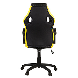Кресло игровое Helmi HL-S07 "Boost", экокожа/ткань черная/желтая