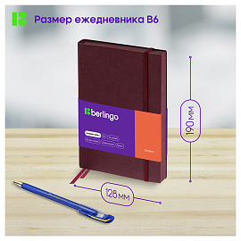 Ежедневник недатированный, В6, 136л., кожзам, Berlingo "Western", с резинкой, коричневый фото Ежедневник недатированный, В6, 136л., кожзам, Berlingo "Western", с резинкой, коричневый