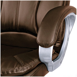 Кресло руководителя Helmi HL-E07 "Invest", экокожа коричневая, механизм качания