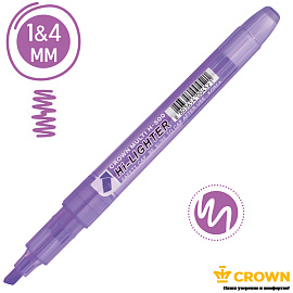 Текстовыделитель Crown "Multi Hi-Lighter" фиолетовый, 1-4мм фото Текстовыделитель Crown "Multi Hi-Lighter" фиолетовый, 1-4мм