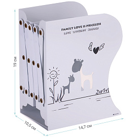 Подставка для книг MESHU, 3 отделения, раздвижная, белая