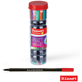 Набор капиллярных ручек Luxor "Fine Writer 045" 20цв., 0,8мм, пластиковая банка