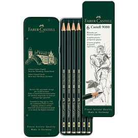 Набор карандашей чернографитных Faber-Castell 9000 HB-8B (6 штук в упаковке)
