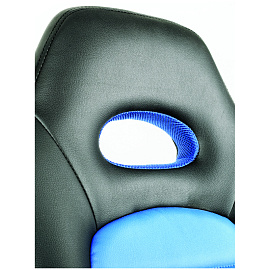 Кресло игровое Helmi HL-S06 "Highway", экокожа/ткань черная/синяя фото Кресло игровое Helmi HL-S06 "Highway", экокожа/ткань черная/синяя