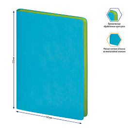 Записная книжка А5 80л., кожзам, Berlingo "Fuze", цветной срез, бирюзовый