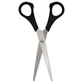 Ножницы OfficeSpace 20см, черные ручки, ПВХ чехол с европодвесом фото Ножницы OfficeSpace 20см, черные ручки, ПВХ чехол с европодвесом