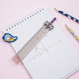 Линейка с топпером 12см MESHU "Grey sword", пластиковая, европодвес