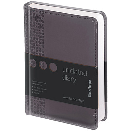 Ежедневник недатированный, А6, 160л., кожзам, Berlingo "Vivella Prestige", серый