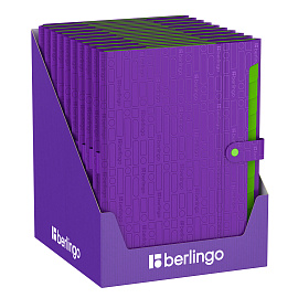 Папка 12 отделений Berlingo "Your Way", А4, 600мкм, на кнопке, фиолетовая фото Папка 12 отделений Berlingo "Your Way", А4, 600мкм, на кнопке, фиолетовая