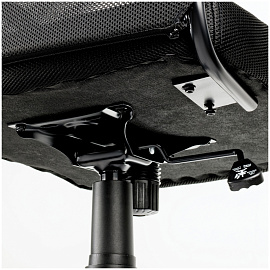 Кресло руководителя Helmi HL-E25 "Intelligent", ткань/сетка черная, подголовник хром