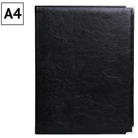 Папка адресная OfficeSpace, А4, кожзам, мет. уголки, черный