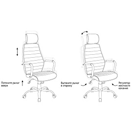 Кресло руководителя Helmi HL-E05 "Event", экокожа черная, хром, механизм качания