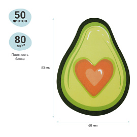 Самоклеящийся блок фигурный MESHU "Avocado", 50л., европодвес фото Самоклеящийся блок фигурный MESHU "Avocado", 50л., европодвес