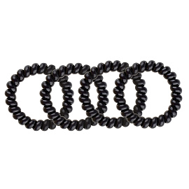 Резинки для волос MESHU, пружинки, черные, 4шт., диаметр 4,5см, европодвес