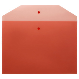 Папка-конверт на кнопке СТАММ А4, 120мкм, пластик, прозрачная, красная