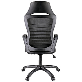 Кресло игровое Helmi HL-S05 "Podium", ткань/сетка/экокожа черная, пластик черный