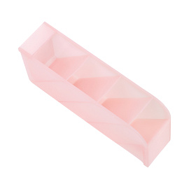 Настольная подставка MESHU, 4 отделения, пластиковая, тонированная розовая фото Настольная подставка MESHU, 4 отделения, пластиковая, тонированная розовая