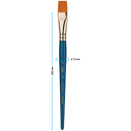 Кисть художественная синтетика Гамма "Галерея", плоская №16, короткая ручка фото Кисть художественная синтетика Гамма "Галерея", плоская №16, короткая ручка