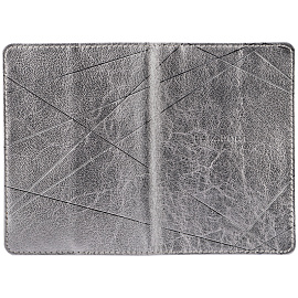 Обложка для паспорта OfficeSpace "Silver", кожа, серебро, тиснение фольгой