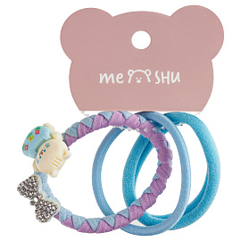 Резинки для волос MESHU, ассорти текстур, 3шт., диаметр 5см, европодвес фото Резинки для волос MESHU, ассорти текстур, 3шт., диаметр 5см, европодвес