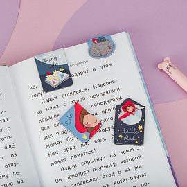 Закладки магнитные для книг, 4шт., MESHU "Little red", матовая ламинация, фольга фото Закладки магнитные для книг, 4шт., MESHU "Little red", матовая ламинация, фольга