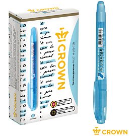 Текстовыделитель Crown "Multi Hi-Lighter" голубой, 1-4мм фото Текстовыделитель Crown "Multi Hi-Lighter" голубой, 1-4мм