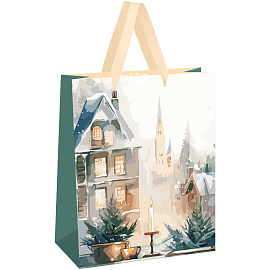 Пакет подарочный 26*32*12см MESHU "Christmas mood", фольга, матовая ламинация