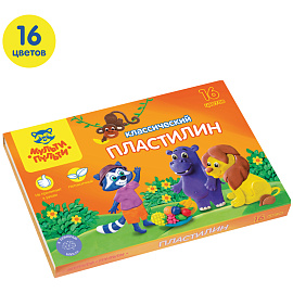 Пластилин Мульти-Пульти "Приключения Енота", 16 цветов, 320г, со стеком, картон фото Пластилин Мульти-Пульти "Приключения Енота", 16 цветов, 320г, со стеком, картон