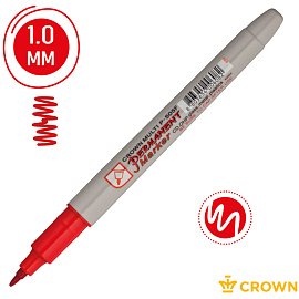 Маркер перманентный Crown "Multi Marker Super Slim" красный, пулевидный, 1мм фото Маркер перманентный Crown "Multi Marker Super Slim" красный, пулевидный, 1мм