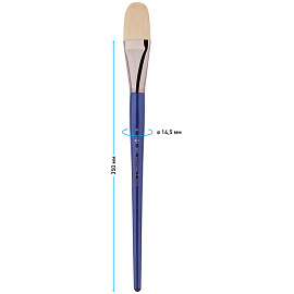 Кисть художественная синтетика упругая Гамма "Манеж", плоскоовальная №16, длинная ручка