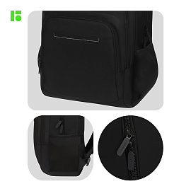 Рюкзак Berlingo City "Strict black" 42*29*17см, 2 отделения, 3 кармана, отделение для ноутбука, эргономическая спинка