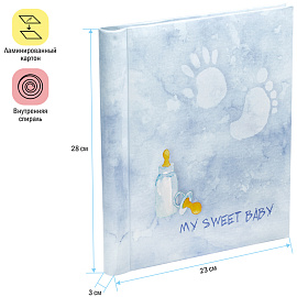 Фотоальбом магнитный 10 листов 23*28см, внутренняя спираль, ArtSpace "Sweet boy