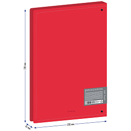 Папка на 4 кольцах Berlingo "Soft Touch", 24мм, 700мкм, красная, D-кольца, с внутр. карманом