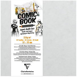 Скетчбук для маркеров 32л., 220*220 Clairefontaine "Comic book", на склейке, 220г/м2