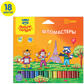 Фломастеры Мульти-Пульти "Енот во Франции", 18цв., смываемые, картон, европодвес фото Фломастеры Мульти-Пульти "Енот во Франции", 18цв., смываемые, картон, европодвес