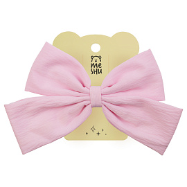 Заколка для волос MESHU, бант, розовая, ассорти, 14*13см, европодвес фото Заколка для волос MESHU, бант, розовая, ассорти, 14*13см, европодвес
