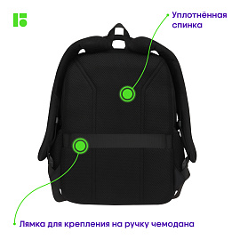 Рюкзак Berlingo City "Comfort black" 42*29*17см, 3 отделения, 3 кармана, отделение для ноутбука, эргономическая спинка