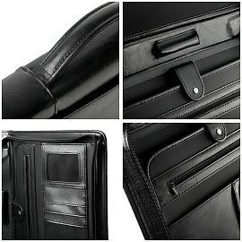 Папка деловая OfficeSpace "Mars" комбинир. кожзам, полиэстер, на молнии, с ручкой