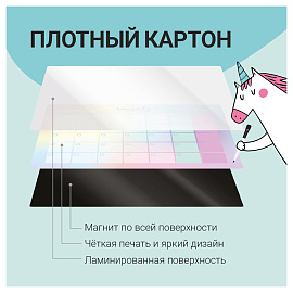 Планер магнитно-маркерный 21х29.7 см разноцветный с маркером Meshu Gradient