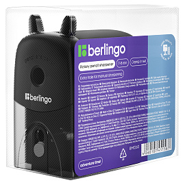 Точилка механическая Berlingo, 2в1, цвета металлик в асс., пласт. корпус, инд. упаковка