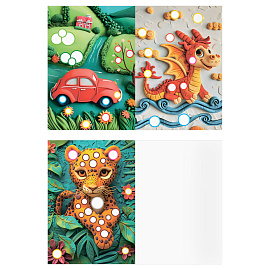 Раскраска пластилином А5, 8 стр., ТРИ СОВЫ "Выпуск №1