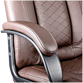 Кресло руководителя Helmi HL-E29 "Brilliance", экокожа коричневая, мягкий подлокотник фото Кресло руководителя Helmi HL-E29 "Brilliance", экокожа коричневая, мягкий подлокотник