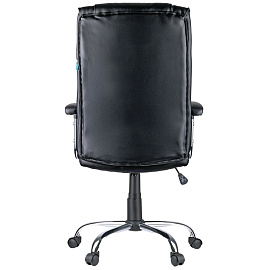 Кресло руководителя Helmi HL-E04 "Split", экокожа черная, хром, механизм качания фото Кресло руководителя Helmi HL-E04 "Split", экокожа черная, хром, механизм качания