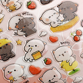 Наклейки гелевые MESHU "Cute kittens", 10*23см, пакет европодвес фото Наклейки гелевые MESHU "Cute kittens", 10*23см, пакет европодвес