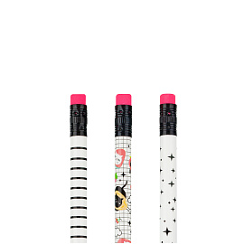 Карандаш ч/г MESHU "Cat paws", HB, заточен., с печатью, с ластиком, ассорти, туба